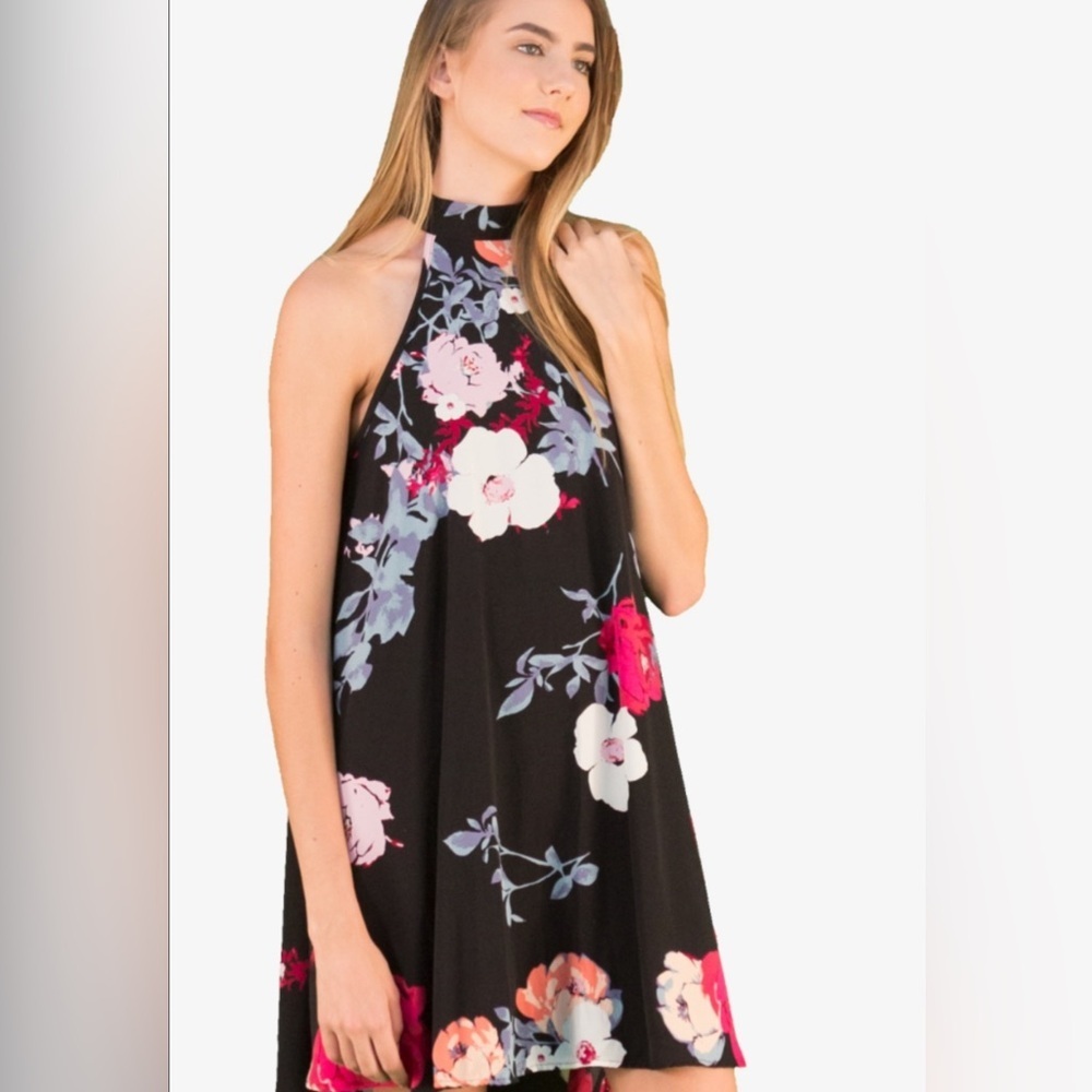 Black floral dress